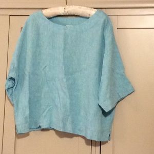 J Jill Pure Jill SmallPetite Kimono style top blue